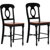 Selections Napoleon Counter Stool in Antique Black & Cherry (Set of 2)