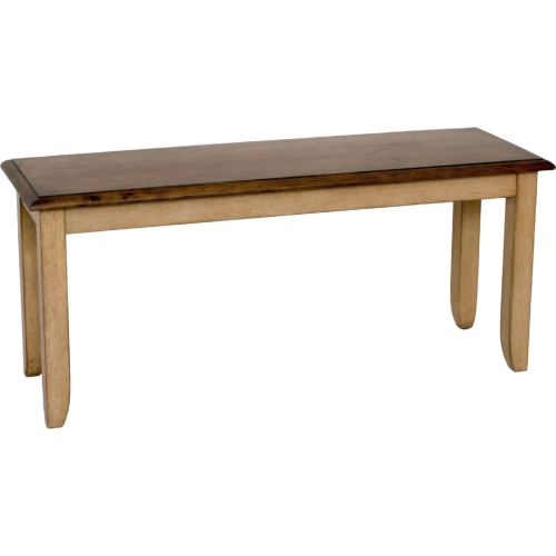 Brook 42" Dining Bench in Distressed Wheat & Brown Wood