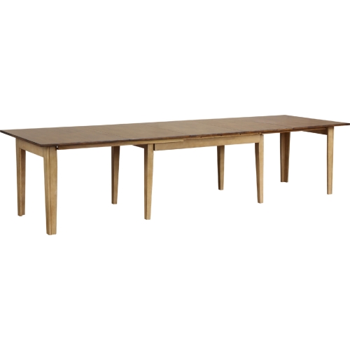Brook 134" Extension Dining Table in Distressed Wheat & Brown