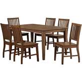 Simply Brook 7 Piece 60" Table Dining Set in Brown Wood