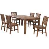 Simply Brook 7 Piece 72" Extension Dining Set in Amish Brown