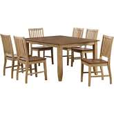 Brook 7 Piece 72" Dining Set in Distressed Wheat & Brown
