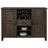 Cali Server with Wine Storage in Brown Wood