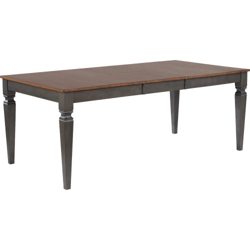 Dakota 60 to 78" Extension Butterfly Leaf Dining Table in Distressed Brown & Ash Gray Wood