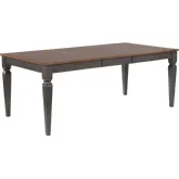 Dakota 60 to 78" Extension Butterfly Leaf Dining Table in Distressed Brown & Ash Gray Wood