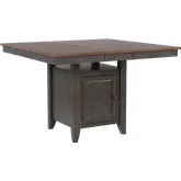 Dakota 42 to 54" Counter Extension Dining Table w/ Storage in Distressed Brown & Gray Wood