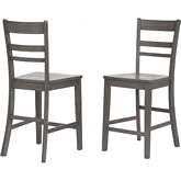 Shades of Gray Slat Back Counter Stool in Weathered Gray (Set of 2)