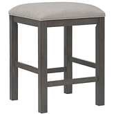 Shades of Gray Backless Counter Stool in Weathered Gray & Fabric