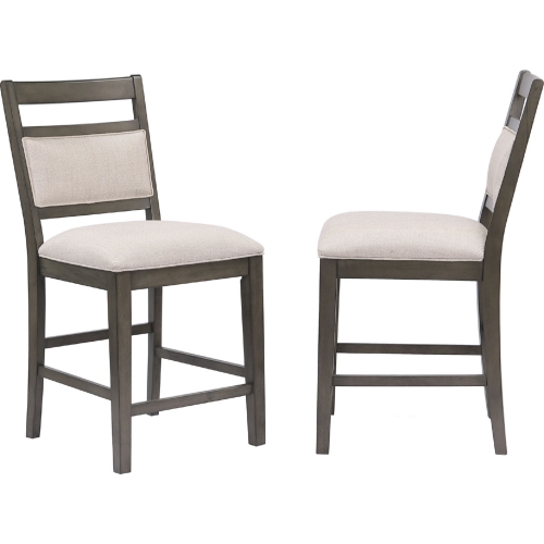 Shades of Gray Counter Stool in Distressed Gray & Fabric (Set of 2)