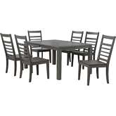 Shades of Gray 7 Piece Extension Dining Set in Weathered Gray