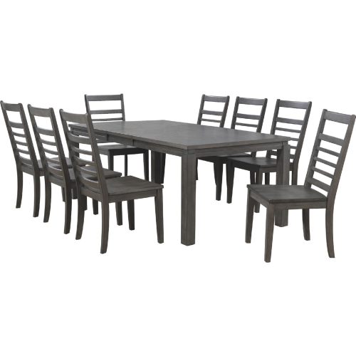 Shades of Gray 9 Piece Extension Dining Set in Weathered Gray