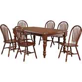 Andrews 7 Piece 72" Extension Dining Set in Chestnut Brown