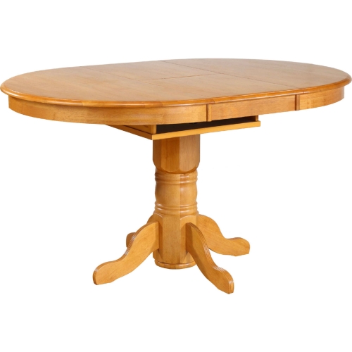 Oak Selections 66" Oval Extension Butterfly Leaf Counter Dining Table in Oak