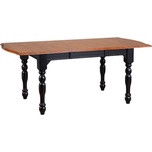 Selections 72" Extension Dining Table in Antique Black & Cherry