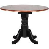 Selections 42" Round Extension Dining Table in Antique Black & Cherry