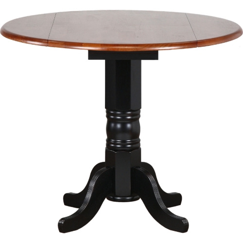 Selections 42" Round Extension Counter Dining Table in Antique Black & Cherry