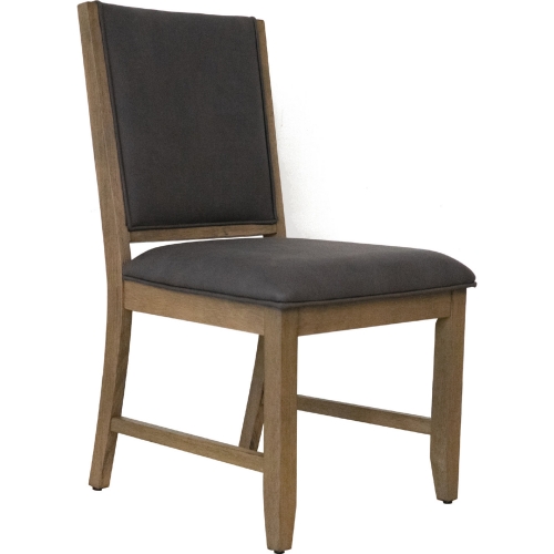 Saunders Parson Dining Chair in Acacia Wood & Gray Fabric (Set of 2)