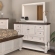 Rustic French 6 Drawer Dresser & Mirror Set in Distressed White & Brown Wood