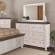 Rustic French 6 Drawer Double Dresser in Distressed White & Brown Wood