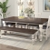 Rustic French 78" Dining Table in Distressed White & Brown Wood