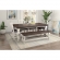 Rustic French 78" Dining Table in Distressed White & Brown Wood
