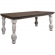 Rustic French 78" Dining Table in Distressed White & Brown Wood