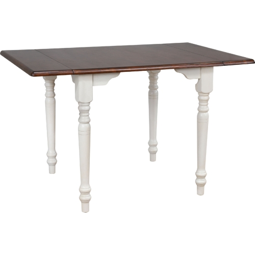 Andrews 48" Extension Dining Table in Antique White & Chestnut Brown
