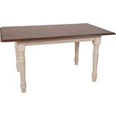 Andrews 60" Extension Butterfly Leaf Dining Table in Antique White & Distressed Brown Wood