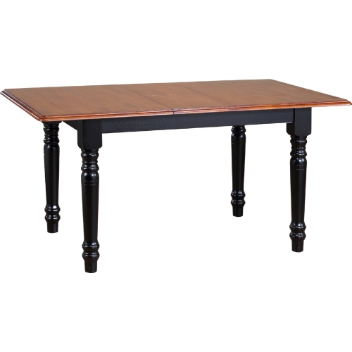 Selections 60" Extension Butterfly Leaf Dining Table in Antique Black & Distressed Cherry Finish