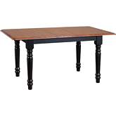 Selections 60" Extension Butterfly Leaf Dining Table in Antique Black & Distressed Cherry Finish