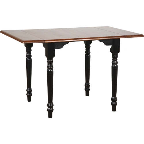 Selections 48" Extension Drop Leaf Dining Table in Antique Black & Cherry