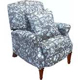 Seascape Manual Recliner in Gray, Blue & White Floral Fabric