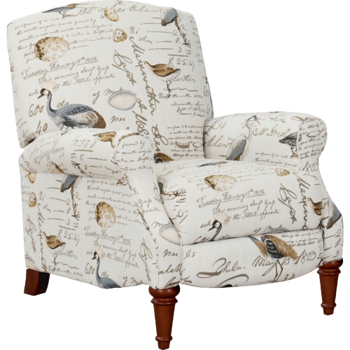 Bird Manual Recliner in Ivory, Brown & Gray Fabric