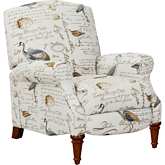 Bird Manual Recliner in Ivory, Brown & Gray Fabric