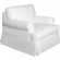 Horizon 3 Piece Slipcovered Sofa Set in White Performance Fabric