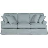 Horizon T Cushion Slipcovered Sofa in Ocean Blue Fabric