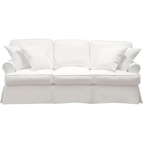Horizon T Cushion Slipcovered Sofa in Warm White Fabric