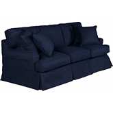 Horizon Replacement Slipcover Only for T-Cushion Sofa in Navy Blue Performance Fabric