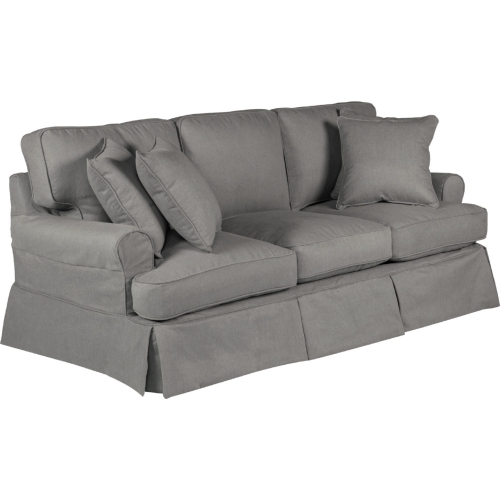 Horizon Replacement Slipcover Only for T-Cushion Sofa in Gray Performance Fabric