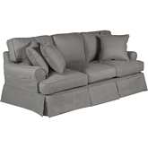 Horizon Replacement Slipcover Only for T-Cushion Sofa in Gray Performance Fabric