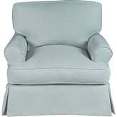 Horizon Slipcovered T Cushion Chair in Ocean Blue Fabric