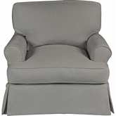Horizon Slipcovered T Cushion Chair in Gray Fabric