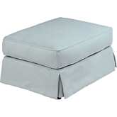 Horizon Slipcovered Ottoman in Ocean Blue Fabric