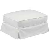 Horizon Slipcovered Ottoman in White Fabric