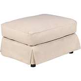 Horizon Slipcovered Ottoman in Tan Fabric