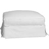 Horizon Slipcover Only for Ottoman in Warm White Fabric
