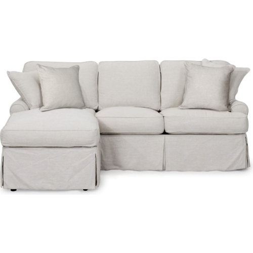 Horizon Slipcovered Sleeper Sofa with Reversible Chaise in Light Gray