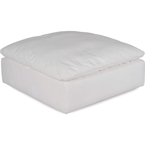 Comfy Puff Slipcover Only for Square Modular Ottoman in White Performance Fabric
