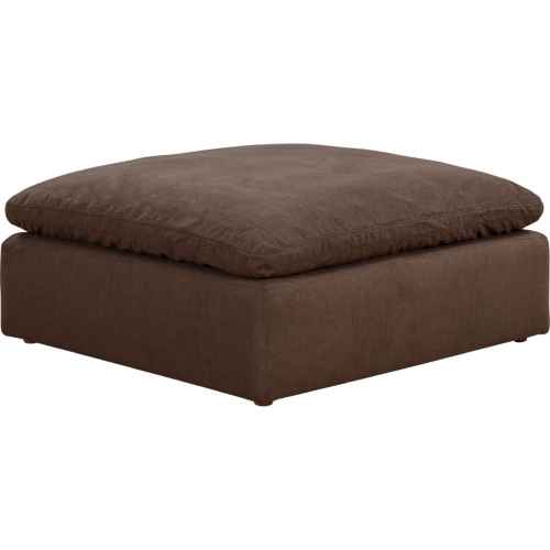 Comfy Puff Slipcover Only for Square Modular Ottoman in Brown Performance Fabric