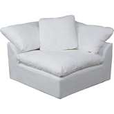 Comfy Puff Slipcovered Modular Sectional Arm Chair in White Performance Fabric